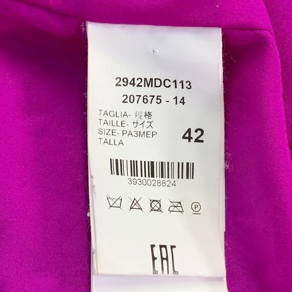 M Magenta Pink Modacrylic Blend Textured Faux Fur Notch Lapel Double Breasted - Picture 7 of 9